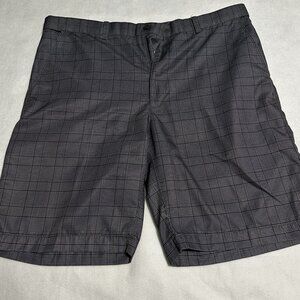 PGA Tour Flat Front Golf Shorts Two Tone Gray Plaid Men's Size 36